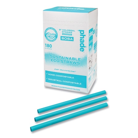 Phade Marine Biodegradable Straws, Boba Straws, 9in., Ocean Blue, 720PK 511207